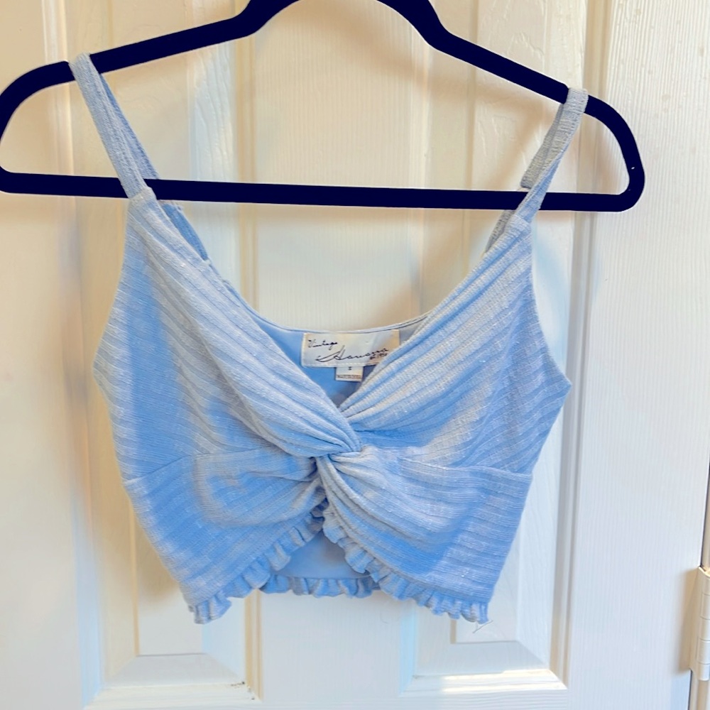 Vintage Havana powder blue crop top. Size small